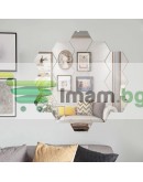 Комплект шестоъгълни декоративни огледала, 5 бр.